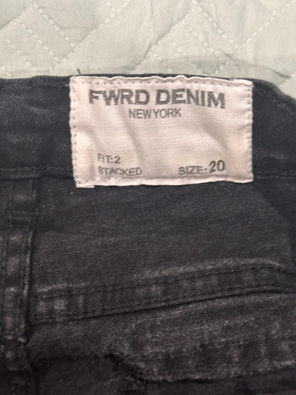 FWRD Denim New York Black Distressed Patchwork Jeans Size 20 Wide Leg Trendy - Picture 2 of 6